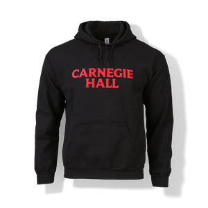 Hooded Pullover Sweatshirt with Red Embroidered Logo