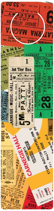 Carnegie Hall Vintage Ticket Bookmark