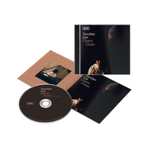 An opened CD of Yunchan Lim's album Chopin Etudes, with the jewel case shown in the top right corner, and the CD laid on top of the liner notes. 