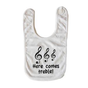 “Here Comes Treble” Baby Bib