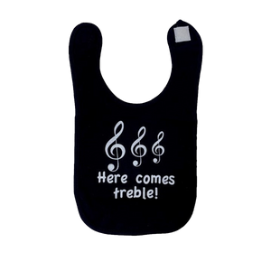 “Here Comes Treble” Baby Bib