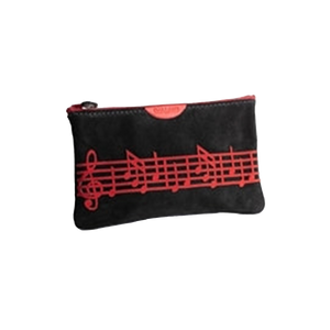 Suede Music Notes Coin Purse