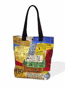 Vintage Tickets Bicast Leather Tote