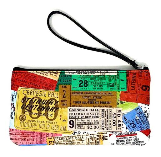 Vintage Tickets Bicast Leather Pouch