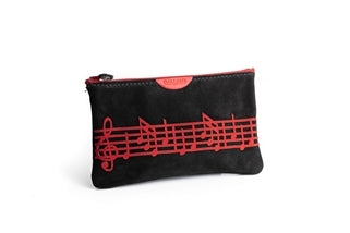 Suede Music Notes Accessory Bag