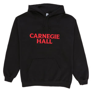 Black Hooded Pullover Sweatshirt (Red Embroidered Logo)