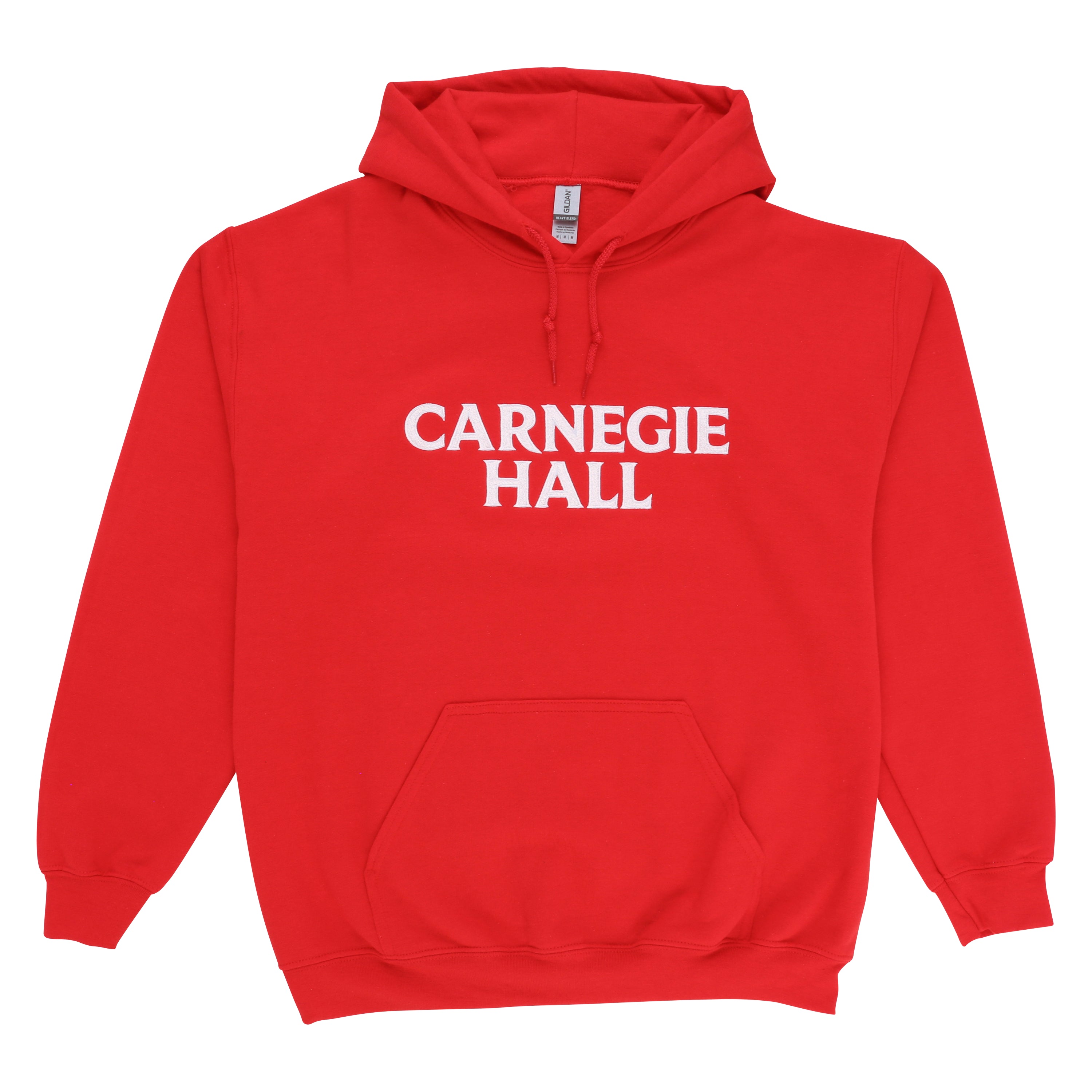 Red Hooded Pullover Sweatshirt (White Embroidered Logo)