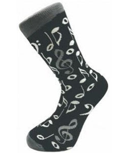 Grey and White Music Notes Socks