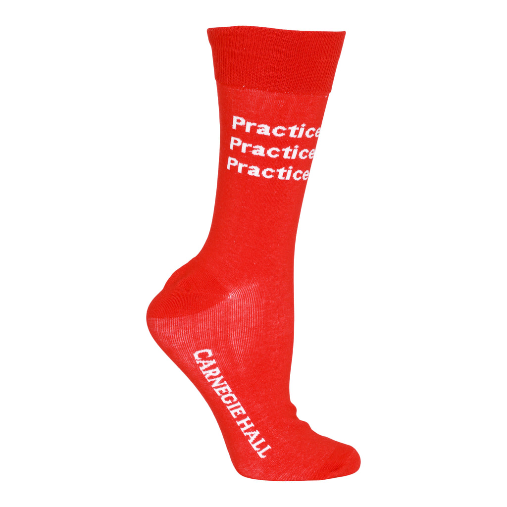"Practice, Practice, Practice" Socks (Red)