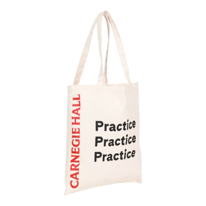 "Practice, Practice, Practice" Canvas Tote Bag (Beige)