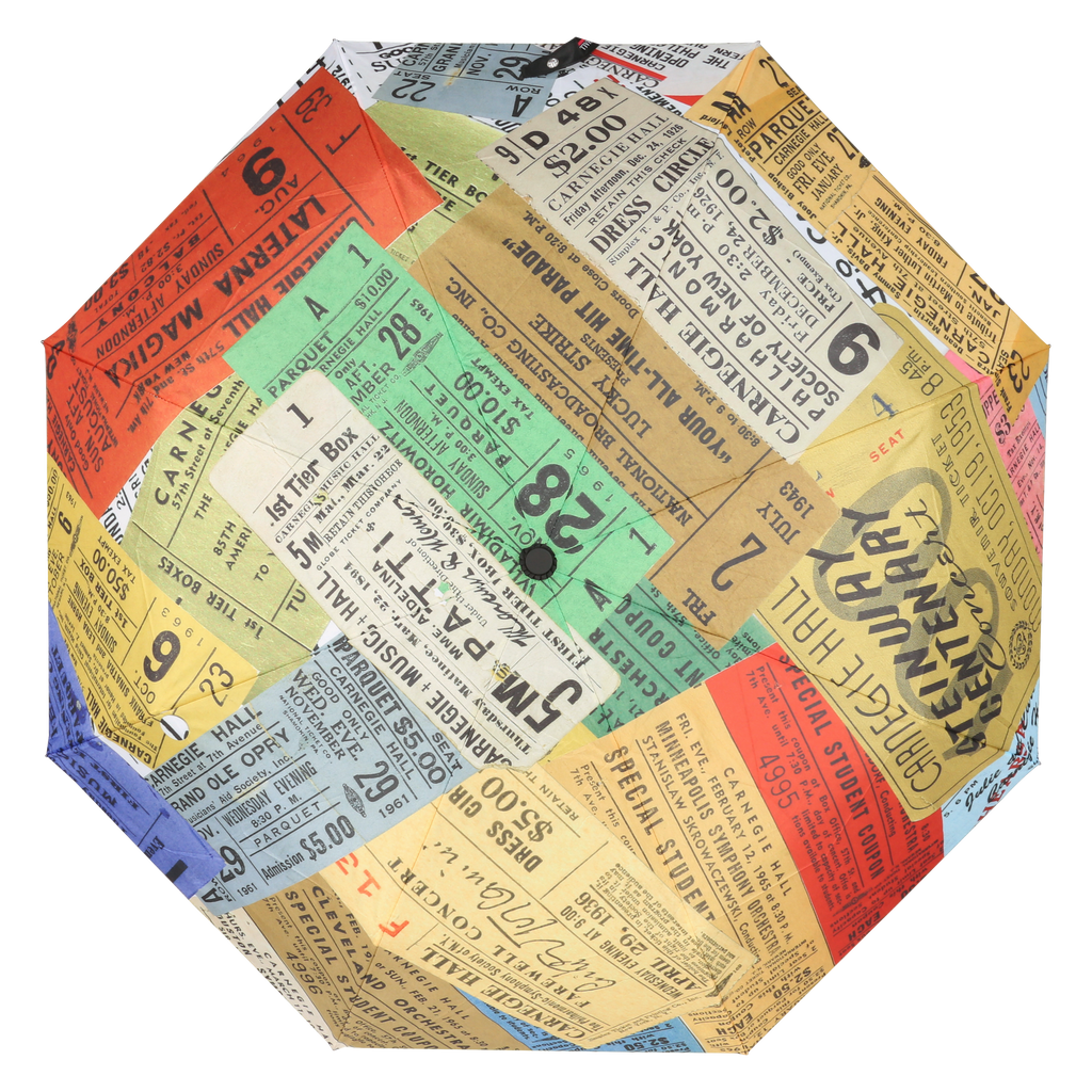 Vintage Tickets Compact Umbrella