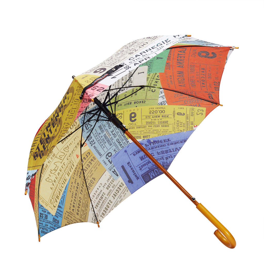 Vintage Tickets Stick Umbrella