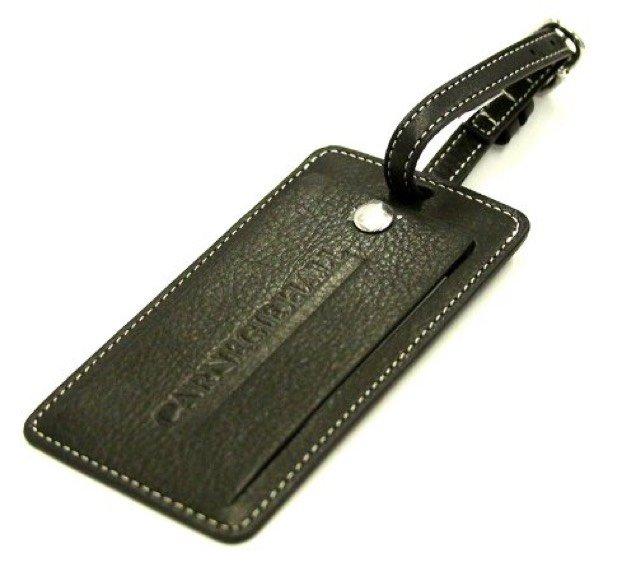Levenger Leather Luggage Tag (Black) | Retro Collection