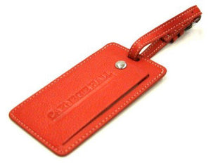 Levenger Leather Luggage Tag (Red) | Retro Collection